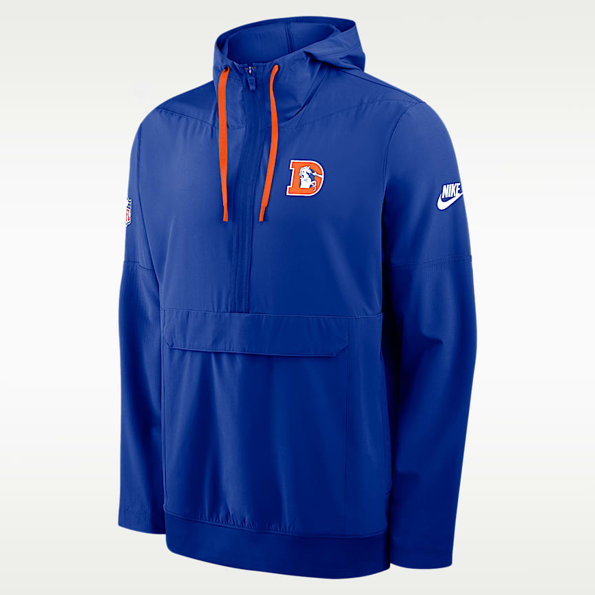 Denver Broncos Sideline Coach Men's Nike NFL 1/2-Zip Short-Sleeve